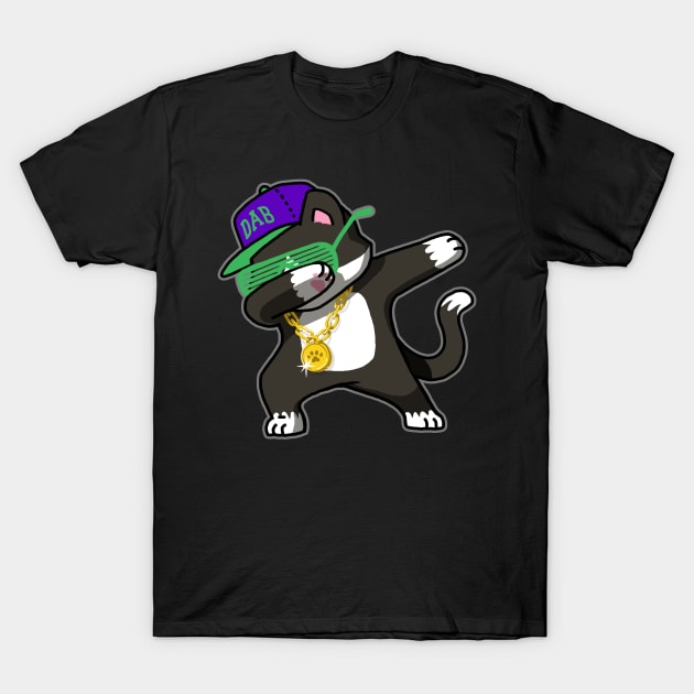 Dabbing Cat Funny Shirt Dab Hip Hop Dabbing Kitten T-Shirt by vo_maria